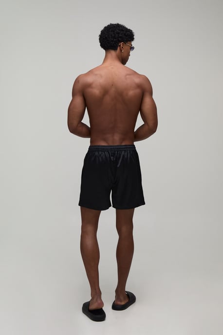 Relaxed fit Satin Boxer Style Embroidered Short - Image 2