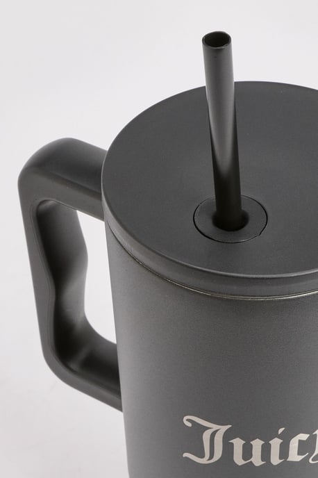 Juicy Couture Branded Straw Cup With Handle Black - Image 2