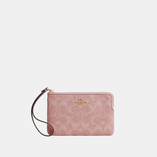 Corner Zip Wristlet In Signature Denim - Image 1