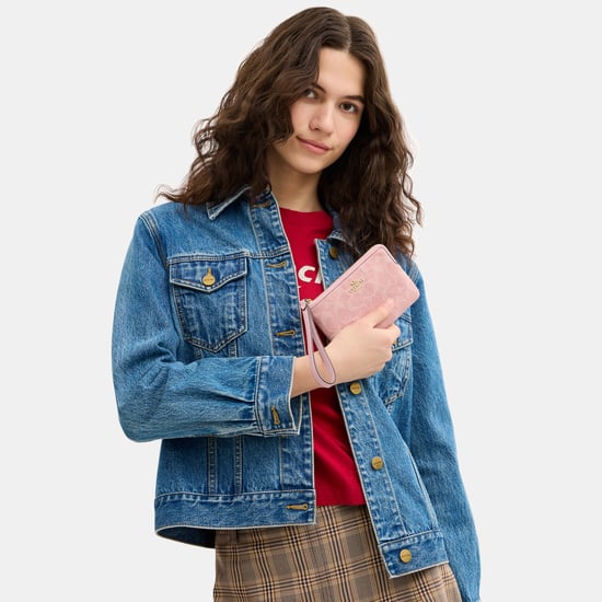 Corner Zip Wristlet In Signature Denim - Image 3