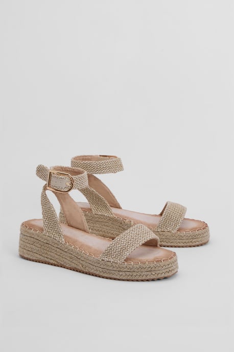 Riva Faux Suede Strap Medium Espadrille Wedge Sandals - Image 1
