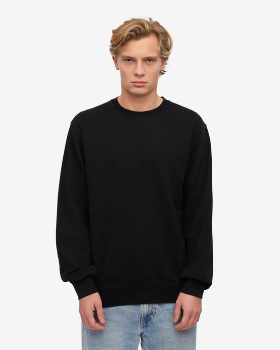 Classic Style Long Sleeve Crew Neck Classic Sweatshirt in Black Sweatshirt - Image 1