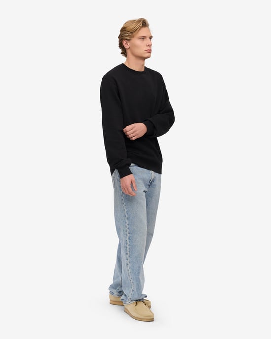 Classic Style Long Sleeve Crew Neck Classic Sweatshirt in Black Sweatshirt - Image 2