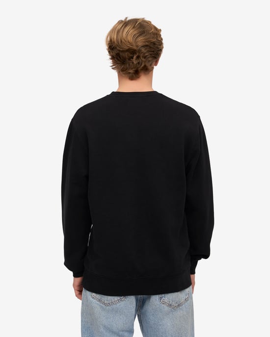 Classic Style Long Sleeve Crew Neck Classic Sweatshirt in Black Sweatshirt - Image 3