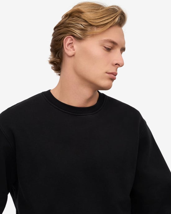 Classic Style Long Sleeve Crew Neck Classic Sweatshirt in Black Sweatshirt - Image 4