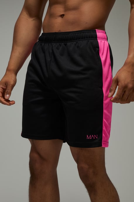 Man Active Colour Block Zip Pocket 7inch Gym Shorts - Image 3