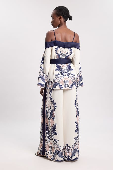 Scarf Print Woven Wide Leg Trouser - Image 3