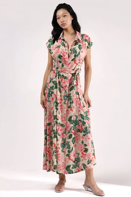 Geprinte Midi Hemdjurk met Knopsluiting - Image 3