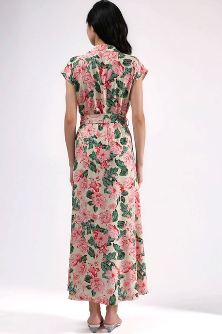 Geprinte Midi Hemdjurk met Knopsluiting - Image 5