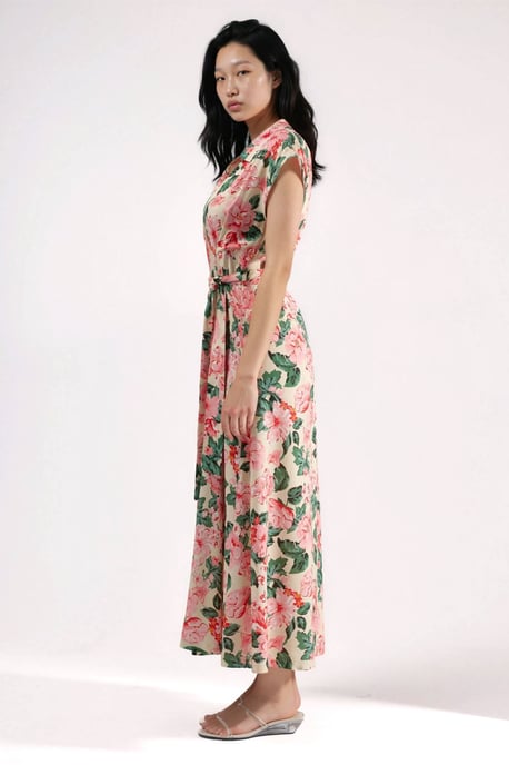 Geprinte Midi Hemdjurk met Knopsluiting - Image 6