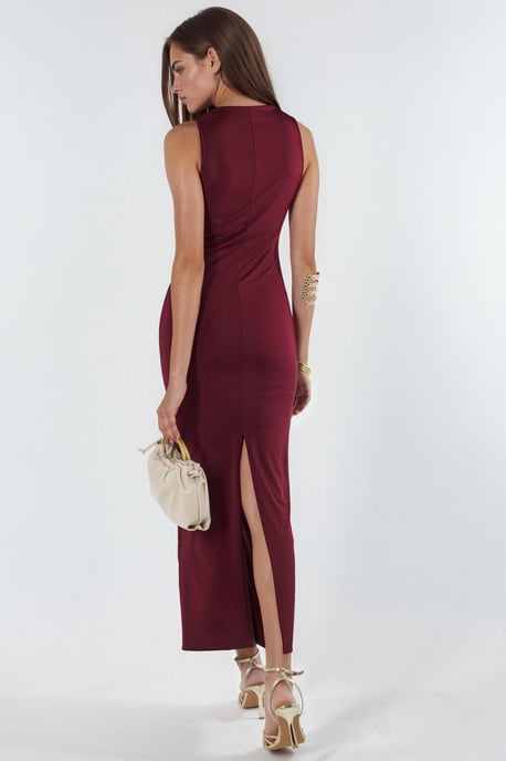 Gekruiste Detail Bodycon Maxi Jurk - Image 3