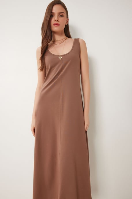 U Kraag Midi Jurk - Image 4