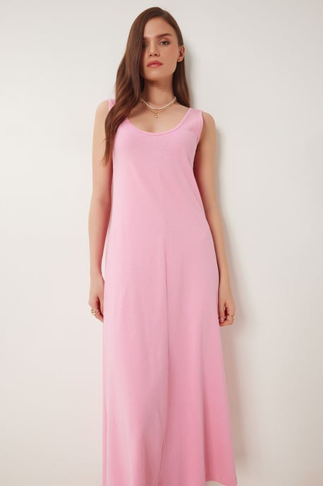 U Kraag Midi Jurk - Image 4