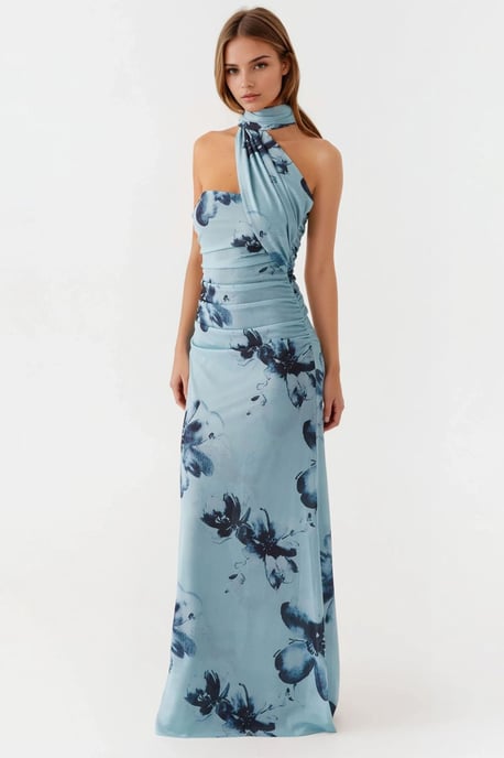 Strapless Gedrukt Bodycon Maxijurk - Image 4