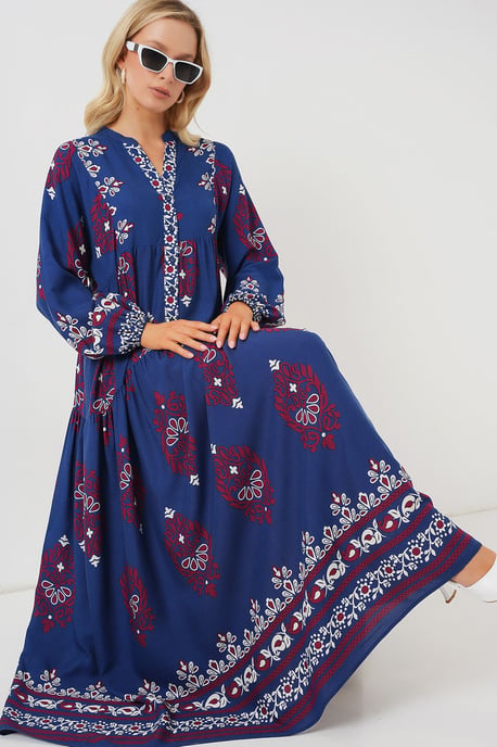 Printed V-Neck Maxi Dress - Image 2