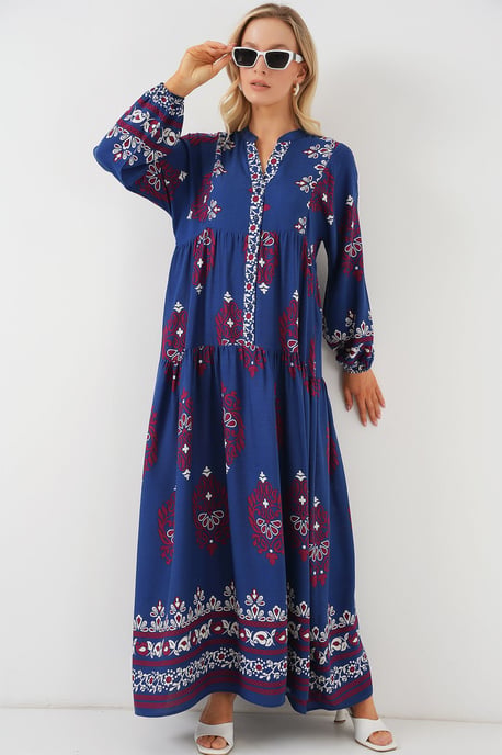 Printed V-Neck Maxi Dress - Image 3