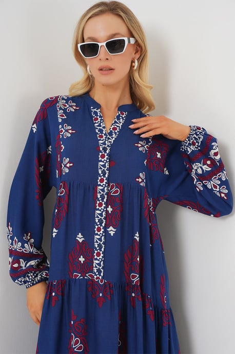 Printed V-Neck Maxi Dress - Image 4