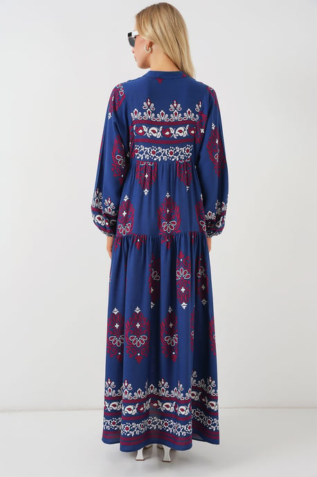 Printed V-Neck Maxi Dress - Image 6