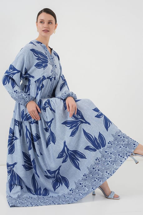 Printed V-Neck Maxi Dress - Image 2