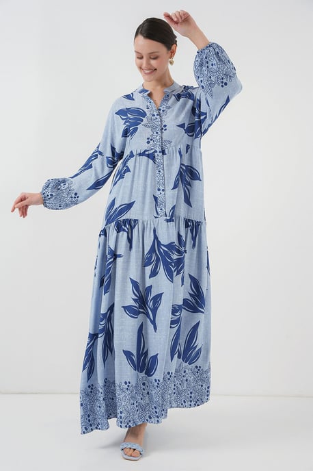 Printed V-Neck Maxi Dress - Image 3