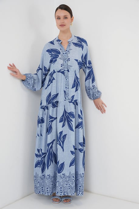 Printed V-Neck Maxi Dress - Image 4