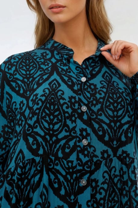 Comfort Fit Patterned Maxi Dress with V-Neck - Image 6