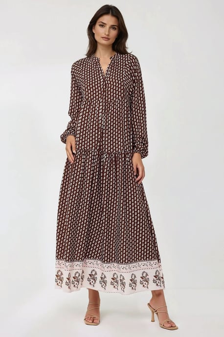 Printed V-Neck Maxi Dress - Image 3