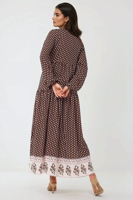 Printed V-Neck Maxi Dress - Image 5
