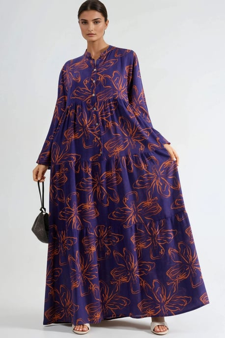 Comfortabele Patronen Maxi Jurk - Image 4