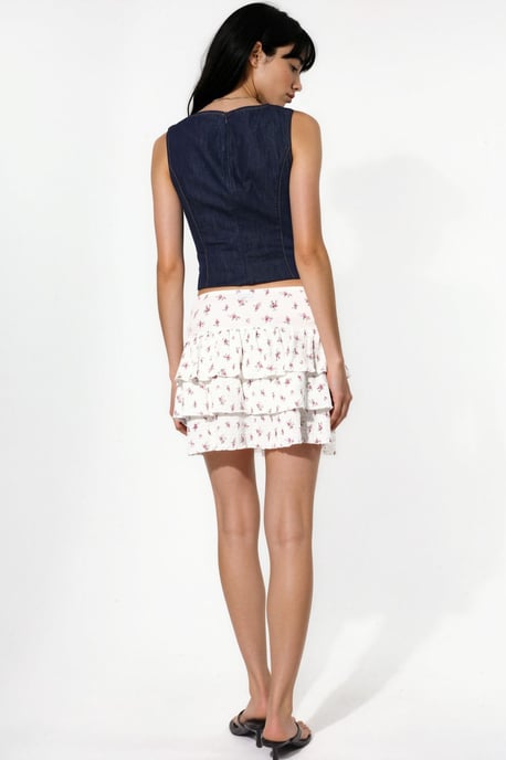 Floral Hoge Taille Mini Skaterrok - Image 4