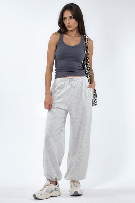 Dames Sweatpants van Katoenmix met Rechte Pijpen - Image 5