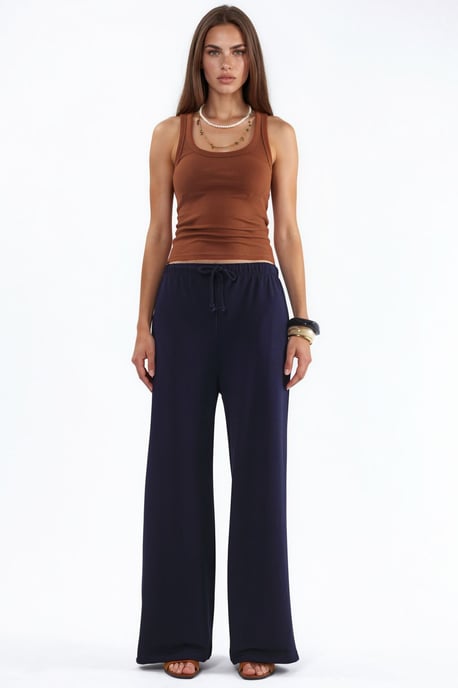 Dames Sweatpants van Katoenmix met Rechte Pijpen - Image 5