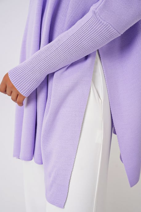 Oversized Half-Turtleneck Long Sleeve Knit Sweater - Image 4