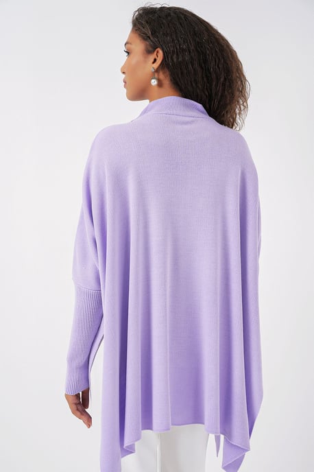 Oversized Half-Turtleneck Long Sleeve Knit Sweater - Image 5