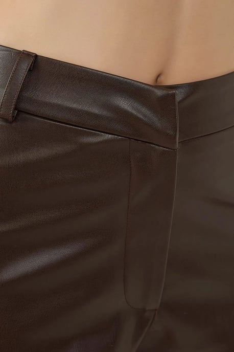 Faux Leather Fitted Hot Shorts - Image 6
