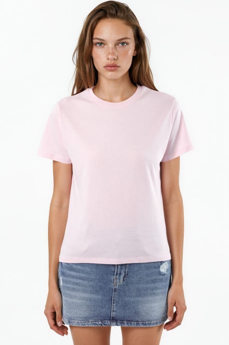 Effen Crew Neck Katoenen T-Shirt - Image 5