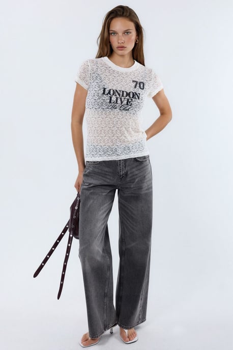 Lacemotief Gedrukte Crew Neck T-Shirt - Image 5