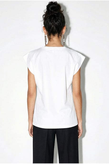 Uitgesneden Ronde Hals T-Shirt - Image 4