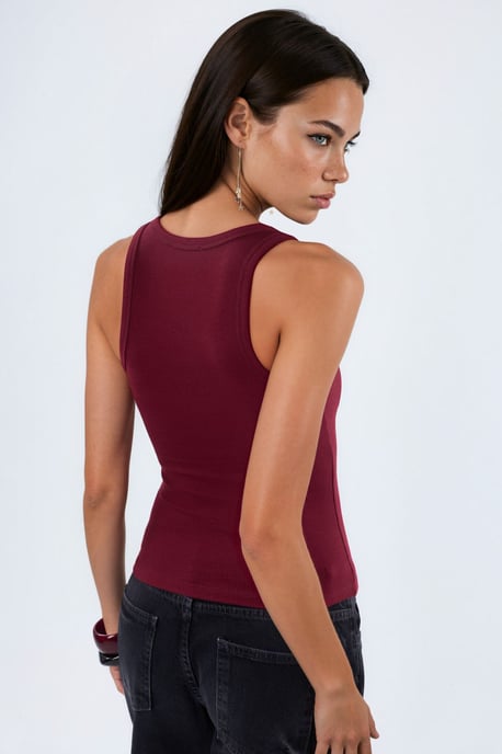 V-hals Geribbelde Tanktop - Image 5