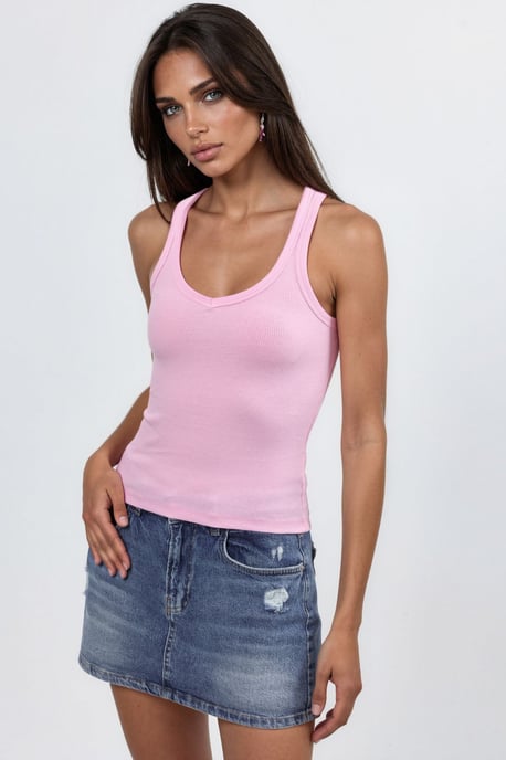 V-hals Geribbelde Tanktop - Image 5