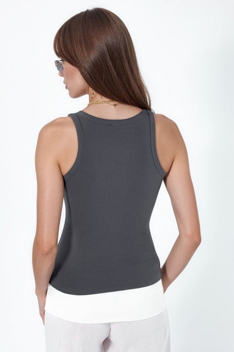 V-hals geribbelde tanktop - Image 3