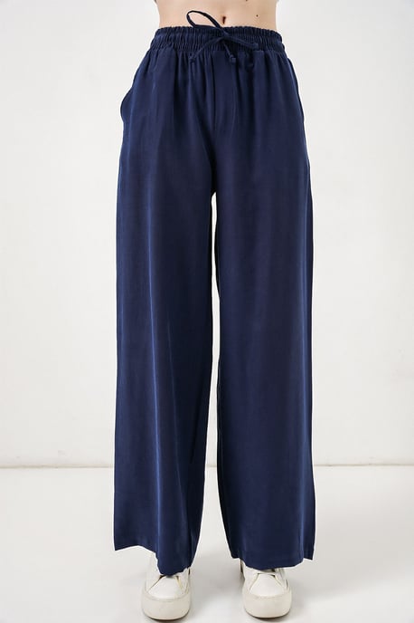 High Waist Wide Leg Trousers with Pocket - Image 2