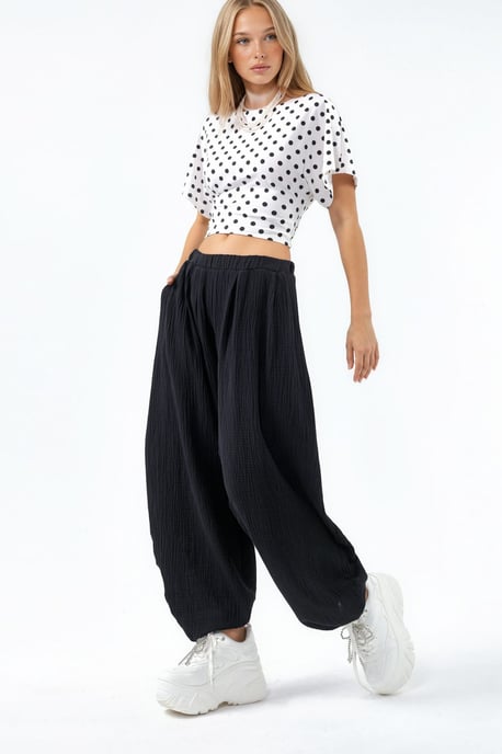 Bredelijke Pantalon met Elastische Taille - Image 3