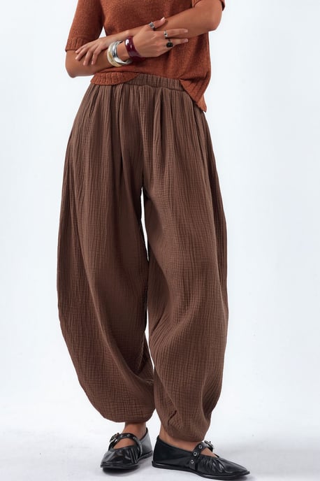 Bredelijke Pantalon met Elastische Taille - Image 1