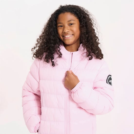 Meiden Gewatteerde Jas Kinderen Roze Gevoerde Winterjas met Capuchon - Image 5