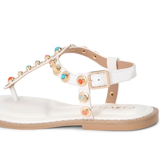 Carvela Leather Amalfi T Bar Flat Sandal Sandals - Image 3