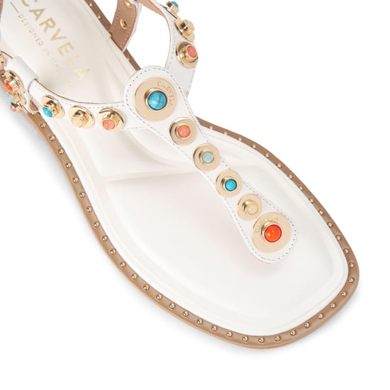 Carvela Leather Amalfi T Bar Flat Sandal Sandals - Image 4