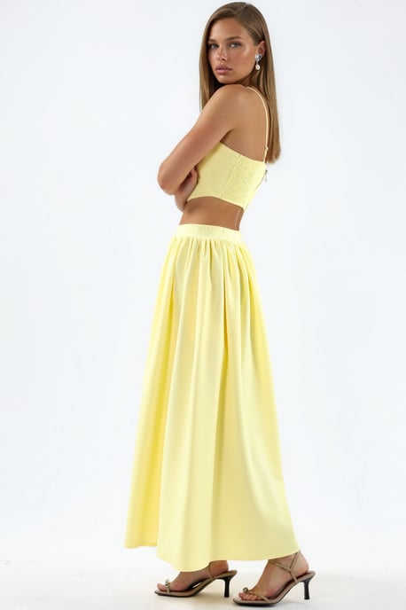 Pocket Gedetailleerde Lange Rok en Crop Top Twee-Stuks Set - Image 2