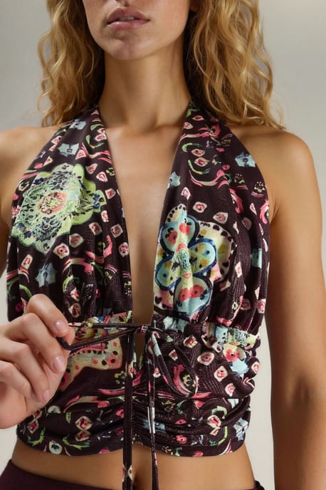 Patroon Rimpel Crop Top - Image 5