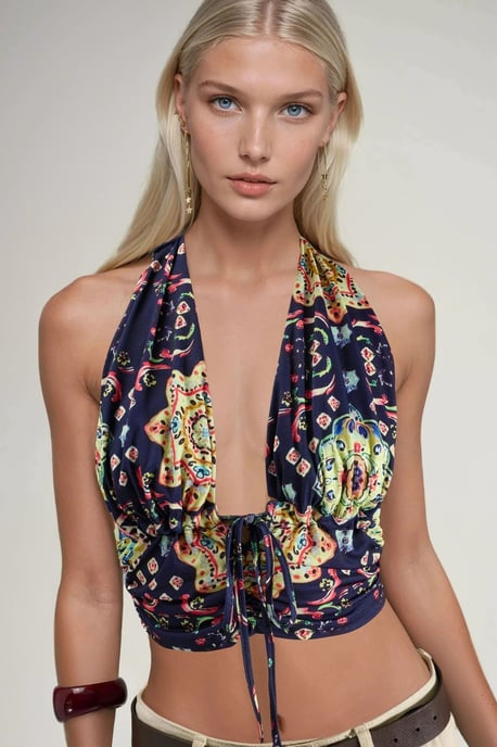 Patroon Rimpel Crop Top - Image 6